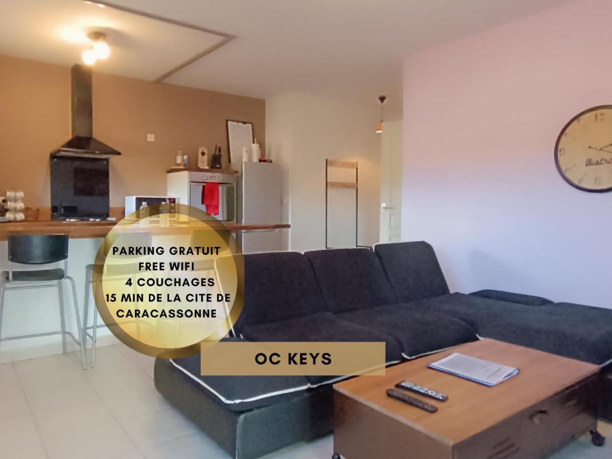 *Le Cocon Bistroquet*Oc.Keys/Terrasse/ Parking Lägenhet Carcassonne Exteriör bild
